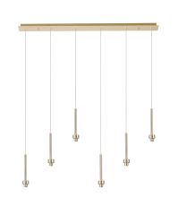Giuseppe French Gold 6 Light G9 Universal 2m Drop Linear Pendant (FRAME ONLY), For A Vast Range Of Glass Shades