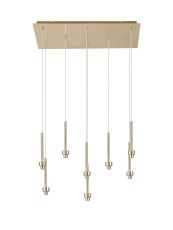Giuseppe French Gold 8 Light G9 Universal 2m Drop Rectangle Multiple Pendant (FRAME ONLY), For A Vast Range Of Glass Shades