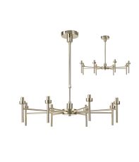 Giuseppe 70cm French Gold 8 Light G9 Universal Telescopic/Semi Flush (FRAME ONLY), For A Vast Range Of Glass Shades