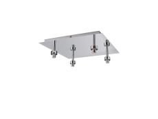 Giuseppe Polished Chrome Square 4 Light G9 Universal 40cm Flush Light (FRAME ONLY), For A Vast Range Of Glass Shades