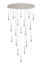 Giuseppe Polished Chrome 19 Light G9 Universal 2m Drop Oval Multiple Pendant (FRAME ONLY), For A Vast Range Of Glass Shades