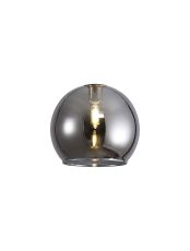 Giuseppe 140mm Open Mouth (F) Round Smoke Plated Glass Shade