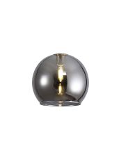Giuseppe 14x12cm Open Mouth (F) Round Smoke Plated Glass Shade