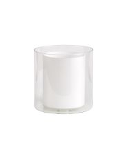 Giuseppe 14x14cm Medium Cylinder Clear Outer And Opal Inner (H) Glass Shade