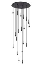 Giuseppe 75cm Satin Black 19 Light G9 Universal 3.5m Round Multiple Pendant (FRAME ONLY), For A Vast Range Of Glass Shades