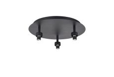 Giuseppe Satin Black Round 3 Light G9 Universal 35cm Flush Light (FRAME ONLY), For A Vast Range Of Glass Shades