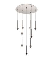 Giuseppe 50cm Polished Chrome 9 Light G9 Universal 2.5m Round Multiple Pendant (FRAME ONLY), For A Vast Range Of Glass Shades