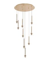 Giuseppe 50cm French Gold 9 Light G9 Universal 2.5m Round Multiple Pendant (FRAME ONLY), For A Vast Range Of Glass Shades