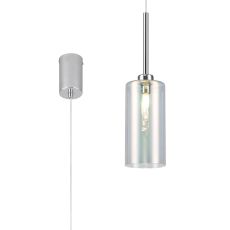 Giuseppe 10cm Single Pendant 2m, 1 x G9, Polished Chrome/Iridescent Type A Shade