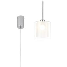 Giuseppe 14cm Single Pendant 2m, 1 x G9, Polished Chrome/Frosted/Clear Type H Shade