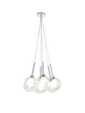 Giuseppe 42cm Cluster Pendant 1.5m, 7 x G9, Polished Chrome/Clear/Frosted Type G Shade