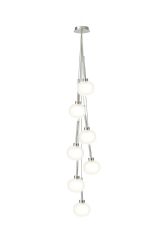 Giuseppe 36cm Cluster Pendant 1.5m, 7 x G9, Polished Chrome/Frosted/Clear Type M Shade
