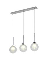 Giuseppe Linear Pendant 2m, 3 x G9, Polished Chrome/Clear/Frosted Type G Shade