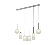 Giuseppe Linear Pendant 2m, 6 x G9, Polished Chrome/Frosted Type A,B,G Shade