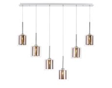 Giuseppe Linear Pendant 2m, 6 x G9, Polished Chrome/Copper/Clear Type H Shade