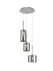 Giuseppe 35cm Round Pendant 2m, 3 x G9, Polished Chrome/Chrome Type A,B,C Shade