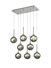 Giuseppe Rectangle Multiple Pendant 2m, 8 x G9, Polished Chrome/Chrome/Frosted Type G Shade