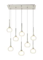 Giuseppe Rectangle Multiple Pendant 2m, 8 x G9, Polished Chrome/Frosted/Clear Type M Shade