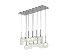 Giuseppe Linear Pendant 2m, 12 x G9, Polished Chrome/Clear/Frosted Type A,B,C,G Shade