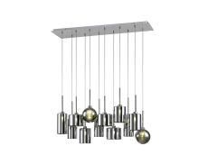 Giuseppe Linear Pendant 2m, 12 x G9, Polished Chrome/Chrome/Frosted Type A,B,C,G Shade