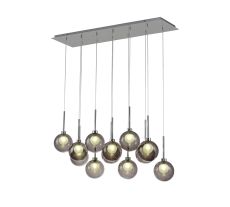 Giuseppe Linear Pendant 2m, 12 x G9, Polished Chrome/Smoked/Frosted Type G Shade