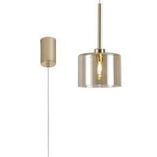 Giuseppe 12cm Single Pendant 2m, 1 x G9, French Gold/Cognac Type A Shade