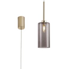 Giuseppe 10cm Single Pendant 2m, 1 x G9, French Gold/Smoked Type A Shade