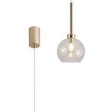 Giuseppe 14cm Single Pendant 2m, 1 x G9, French Gold/Clear Type F Shade