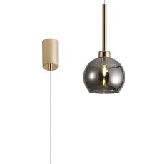 Giuseppe 14cm Single Pendant 2m, 1 x G9, French Gold/Smoked Type F Shade