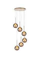 Giuseppe 44cm Round Pendant 2.5m, 6 x G9, French Gold/Chrome/Frosted Type G Shade