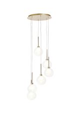 Giuseppe 44cm Round Pendant 2.5m, 6 x G9, French Gold/Cognac/Frosted Type G Shade