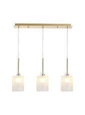 Giuseppe Linear Pendant 2m, 3 x G9, French Gold/Frosted Type B Shade