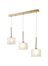 Giuseppe Linear Pendant 2m, 3 x G9, French Gold/Frosted Type C Shade