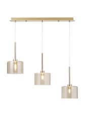 Giuseppe Linear Pendant 2m, 3 x G9, French Gold/Cognac Type C Shade