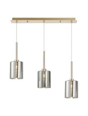Giuseppe Linear Pendant 2m, 3 x G9, French Gold/Chrome Lined Type B Shade