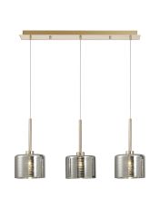 Giuseppe Linear Pendant 2m, 3 x G9, French Gold/Chrome Type C Shade