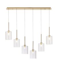 Giuseppe Linear Pendant 2m, 6 x G9, French Gold/Clear Type B Shade