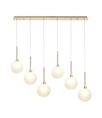 Giuseppe Linear Pendant 2m, 6 x G9, French Gold/Frosted Type G Shade