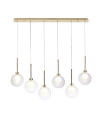 Giuseppe Linear Pendant 2m, 6 x G9, French Gold/Clear/Frosted Type G Shade