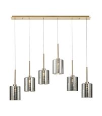 Giuseppe Linear Pendant 2m, 6 x G9, French Gold/Chrome Lined Type B Shade