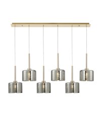 Giuseppe Linear Pendant 2m, 6 x G9, French Gold/Chrome Lined Type C Shade