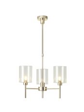 Giuseppe 52cm Telescopic/Semi Flush, 3 x G9, French Gold/Clear Type B Shade