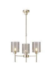 Giuseppe 52cm Telescopic/Semi Flush, 3 x G9, French Gold/Smoked Type B Shade
