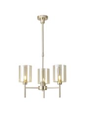 Giuseppe 52cm Telescopic/Semi Flush, 3 x G9, French Gold/Cognac Type B Shade