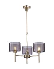 Giuseppe 55cm Telescopic/Semi Flush, 3 x G9, French Gold/Smoked Type C Shade