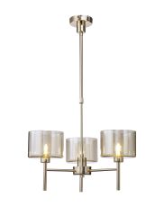 Giuseppe 55cm Telescopic/Semi Flush, 3 x G9, French Gold/Cognac Type C Shade