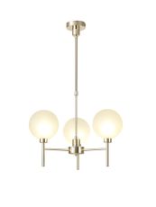 Giuseppe 54cm Telescopic/Semi Flush, 3 x G9, French Gold/Frosted Type G Shade