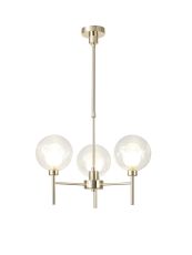 Giuseppe 54cm Telescopic/Semi Flush, 3 x G9, French Gold/Clear/Frosted Type G Shade