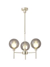 Giuseppe 54cm Telescopic/Semi Flush, 3 x G9, French Gold/Smoked/Frosted Type G Shade