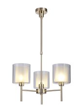 Giuseppe 54cm Telescopic/Semi Flush, 3 x G9, French Gold/Frosted/Clear Type H Shade
